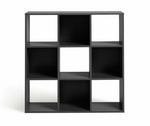 Home Squares 9 Cube Storage Unit Black | Modular Organizer Shelf Living Bedroom