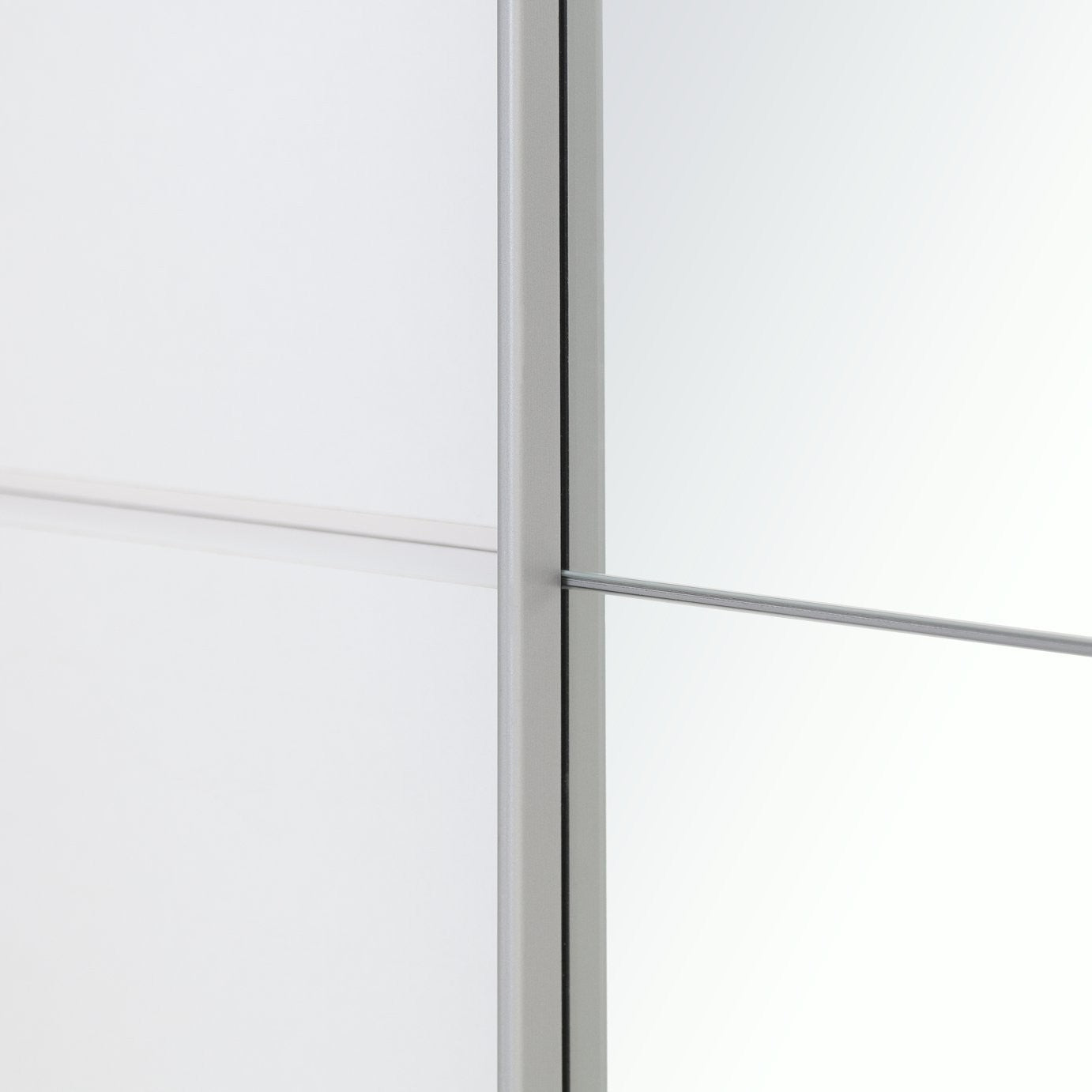 Holsted Half Mirror 120cm Sliding Wardrobe -White | Space-saving white wardrobe
