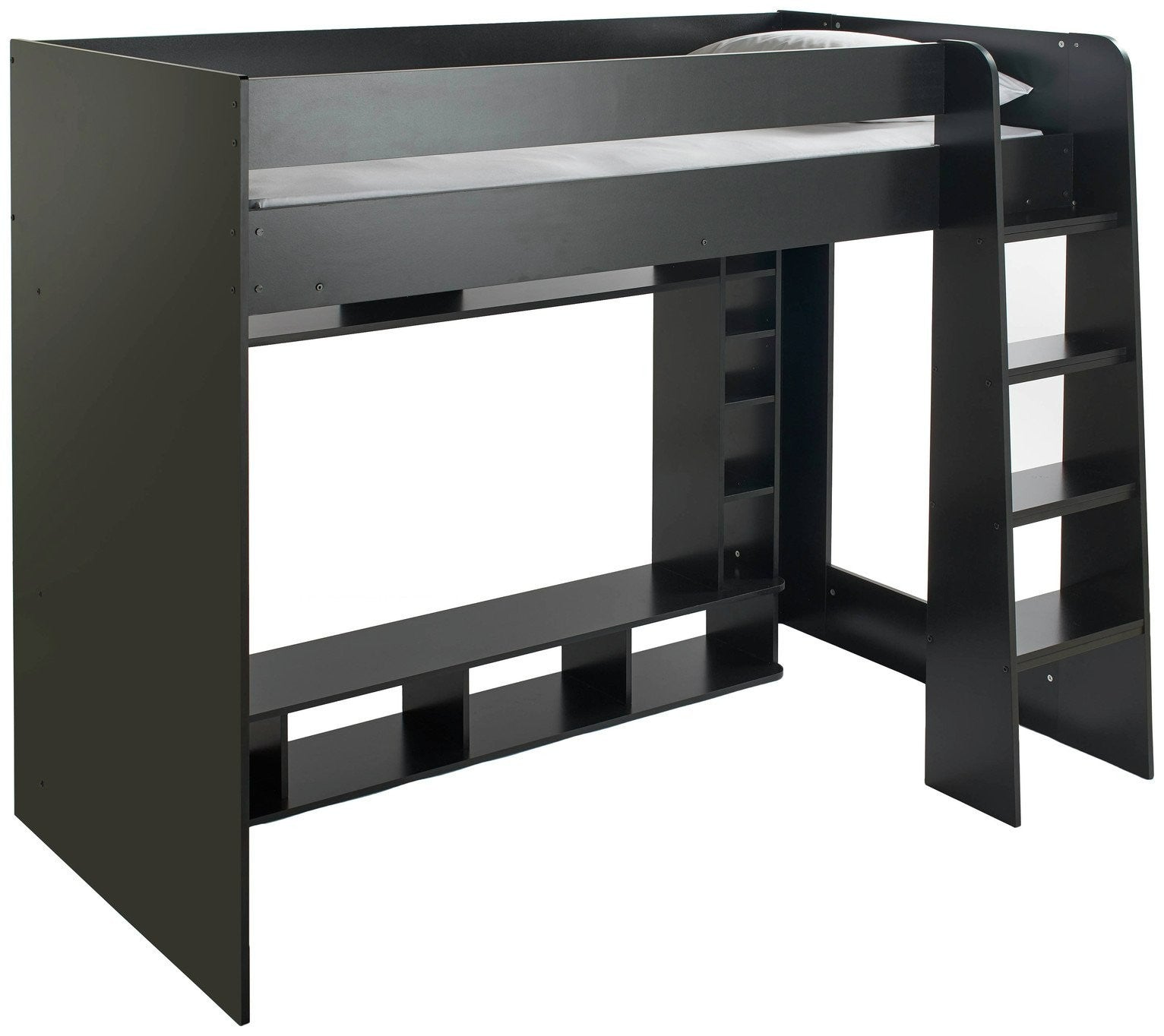Gaming High Sleeper Bed - Black | Multimedia Room Station