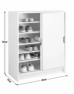 Home Chloe 2 Door Shoe Storage Cabinet Black | Hallway Footwear Organiser Unit