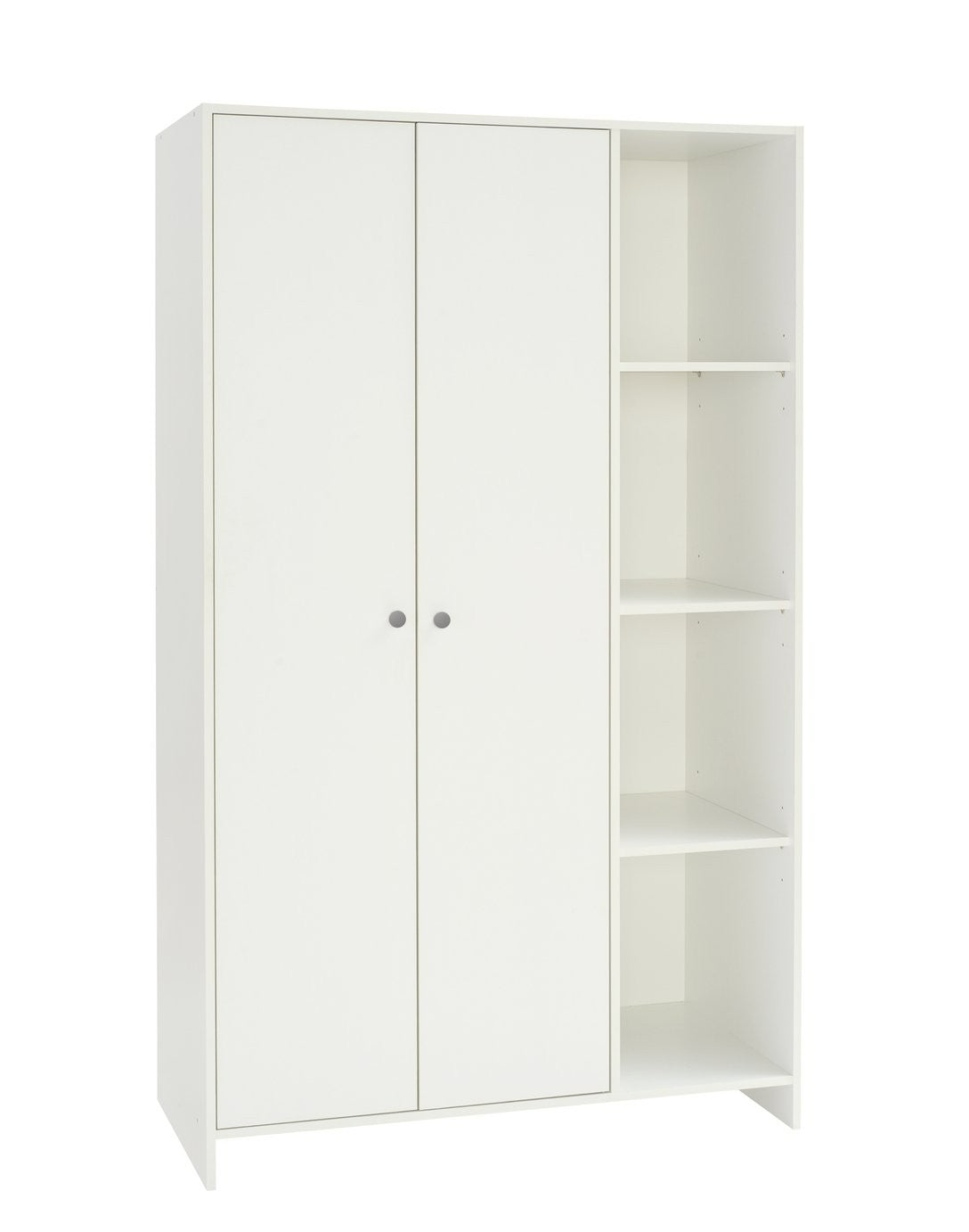 Home Seville 2 Door Open Shelf Wardrobe - White (B Grade 1119)