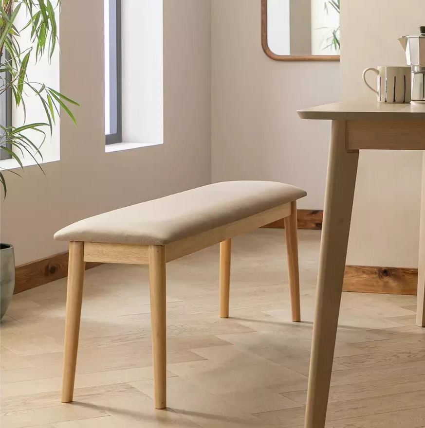 Skandi Wooden Dining Bench Oak | Modern Dining Room Bench Furniture