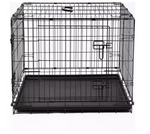 Double Door 30 Inch Pet Cage Medium | Metal Dog Crate Animal Kennel Furniture
