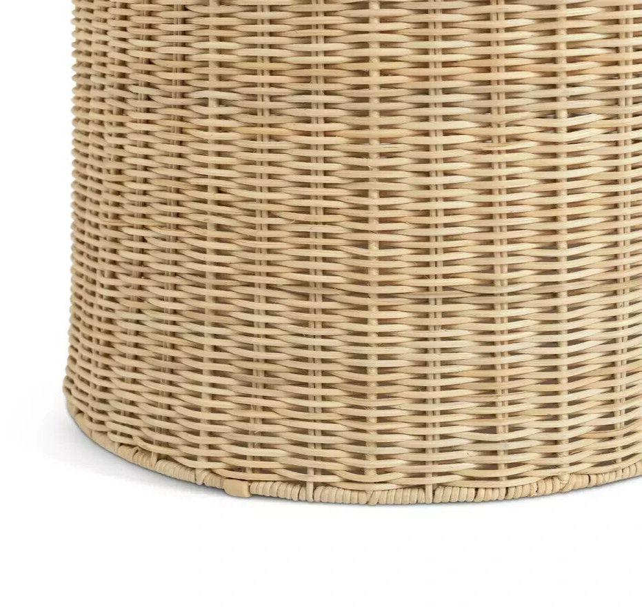 Habitat 60 Kaya Coffee Table - Natural | Rattan Round Table, Boho Living Room