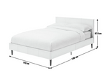 Home Skylar Double Bed Frame White | Sturdy Bedroom Furniture Base with Mattress