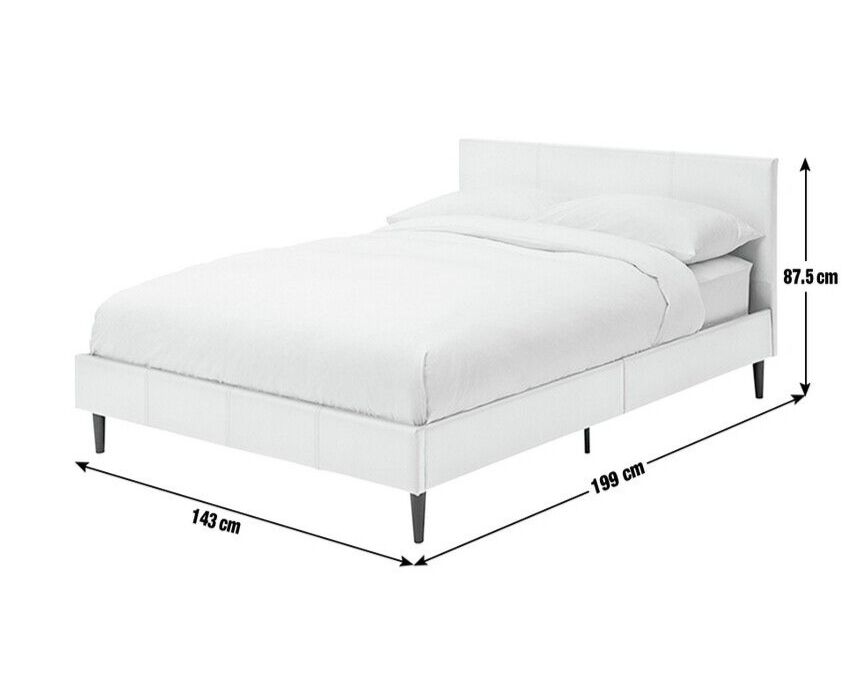 Home Skylar Double Bed Frame White | Sturdy Bedroom Furniture Base with Mattress