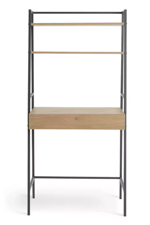 Home Loft Living 1 Drawer Ladder Office Desk Oak | Wooden Home Office Desk