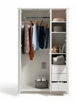 Home Scandinavia 3 door 3 Drawer Wardrobe - White ( B Grade )