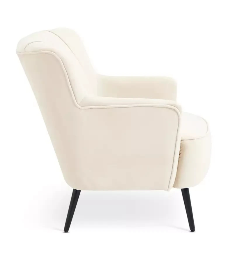 Home Liora Velvet Armchair Natura | Velvet Accent Chair Living Room Lounge
