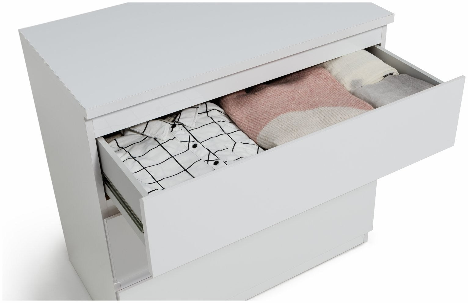 Jenson 3 Drawer Chest - Matte White | Bedroom storage unit white