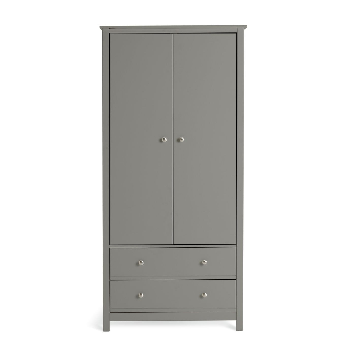 Brooklyn 2 Door 2 Drawer Wardrobe - Grey | Fashion Clothing Organization