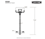 Lifetime Portable Adjustable Basketball Hoop and Backboard 44inch