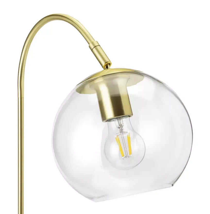 Coleman Glass Shade Metal Floor Lamp Brass | Modern Standing Floor Light Home