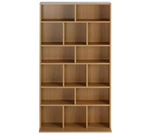 Wide CD and DVD Unit - Oak Effect | Oak Media Storage Shelf Rack for CDs & DVDs