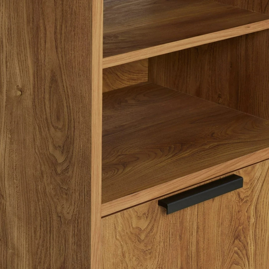 Nomad 2 Door Vinyl Cabinet - Oak | Record Collection Organizer