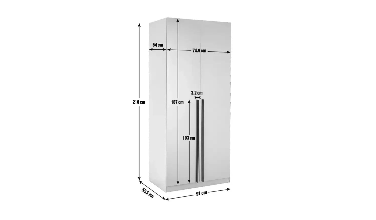 Munich 2 Door Mirror Wardrobe - Oak Effect | Modernity Style Walk-In Closet