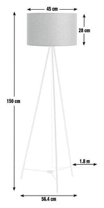 Habitat Leone Brushed Tripod Floor Lamp - Chrome & Grey