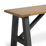 Habitat Burford Pair of Solid Wood Dining Benches - Dark Grey