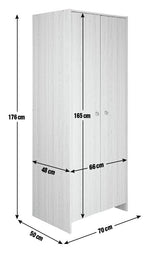 Home Seville 2 Door Wardrobe Oak Effect | Clothes Storage Cabinet for Bedroom