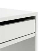 Home Pepper 2 Drawer Desk White | Modern Home Office Computer Study Work Desk Fu