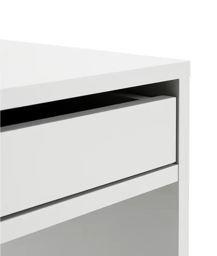 Home Pepper 2 Drawer Desk White | Modern Home Office Computer Study Work Desk Fu
