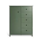 Brooklyn 1 Door 5 Drawer Short Wardrobe - Sage Green | Short wardrobe