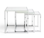 Home Boutique Nest of 3 Tables Marble Effect | Living Room Side Tables Set