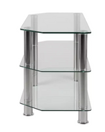 Matrix Glass Corner TV Unit - Clear & Chrome