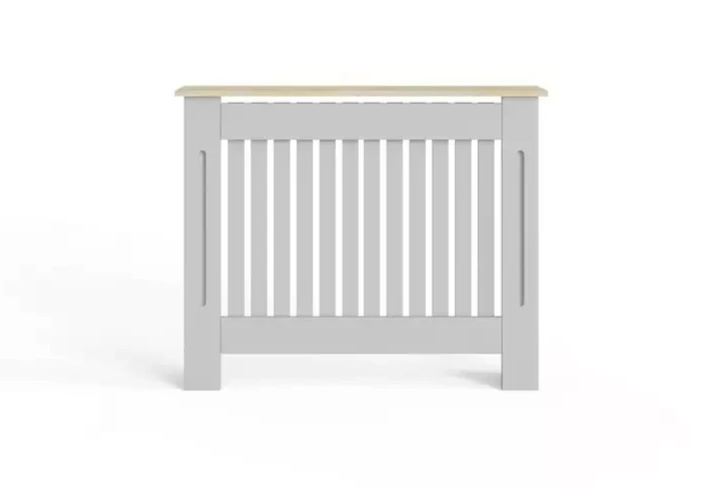 GFW Longslow Medium Radiator Cover Grey & Oak | Modern Radiator Cabinet Furnitur