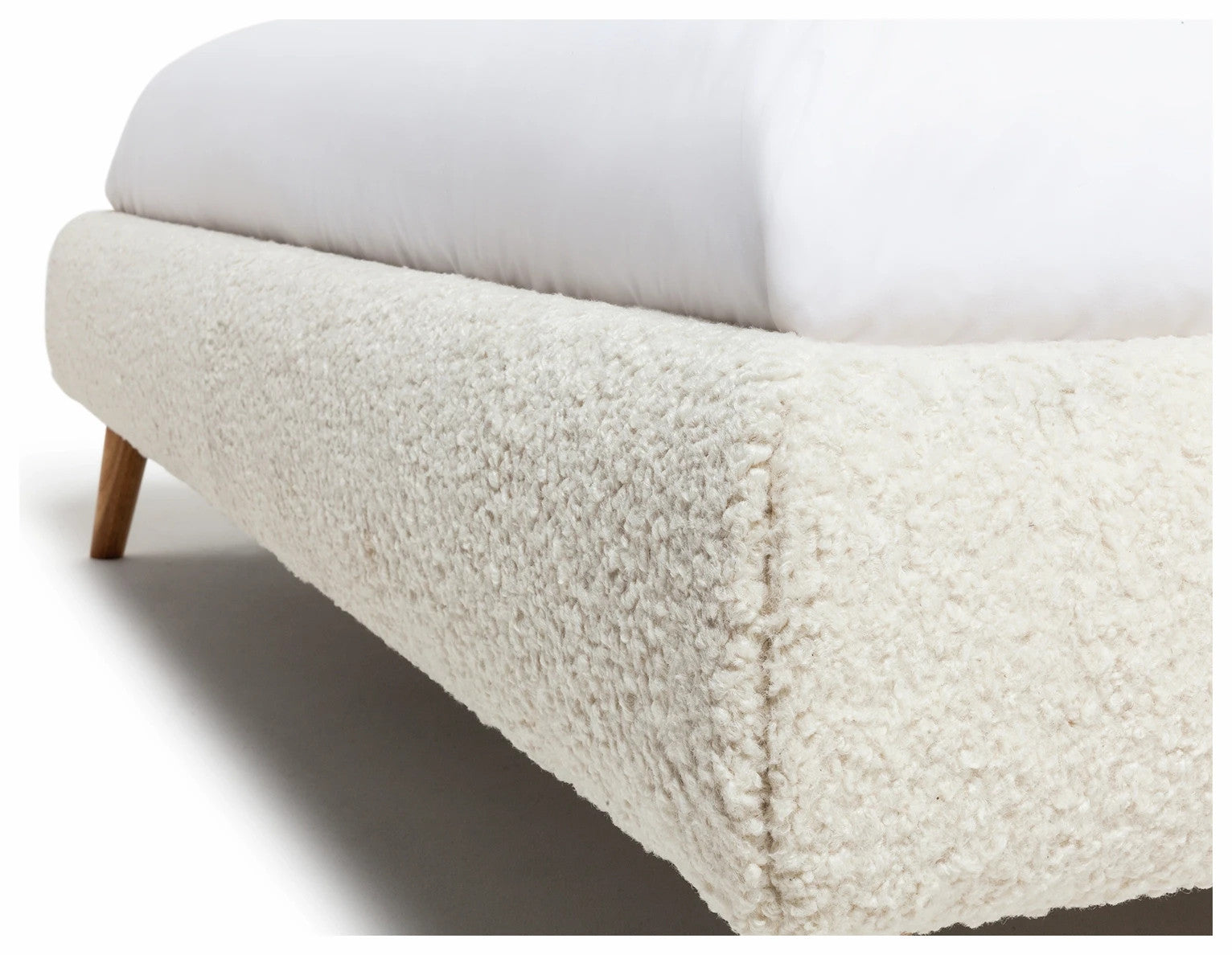 Marshmallow Boucle Kingsize Bed Frame - White ( B Grade )