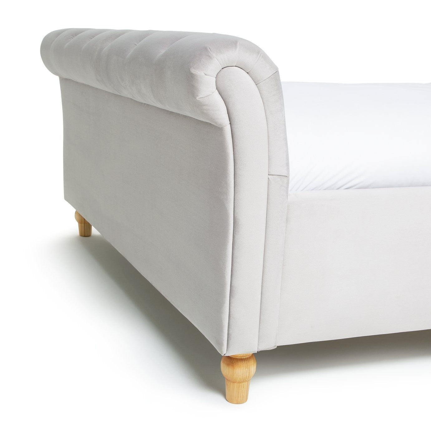 Harrogate Kingsize Velvet Bed Frame - Silver | Luxury Bedroom Style