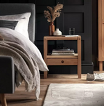 Radius 1 Drawer Bedside Table Oak | Bedroom Nightstand Furniture