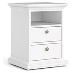 Tvilum Paris 2 Drawer Bedside Table - White ( B grade 33235 )