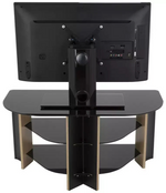 AVF Corner TV Stand With Storage Oak Eff Up to 42 Inch TV Unit Glass Black 90cm