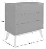 Pimlico 3 Drawer Chest - Blue | Sleek 3 drawer dresser blue