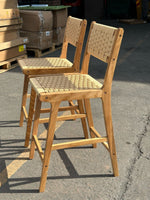 Habitat Faro Pair of Woven Oak Bar Stools - Natural ( S )