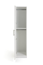 Munich Panelled 1 Door Wardrobe - White | Compact Clothing Organization