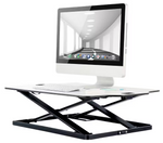 ProperAV Slim Profile Stand Up Desk Workstation - White | Adjustable Office Tabl