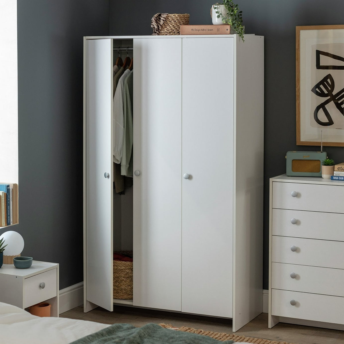 Home Seville 3 Door Wardrobe - White