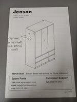 Jenson 3 Door 4 Drawer Mirror Wardrobe - Black (B Grade 1105.)