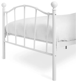 Fleur Single Metal Bed Frame - White with Single Memory Foam Mattress