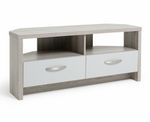 Home Venice 2 Drawer Large Corner TV Unit Grey | Modern Entertainment Furniture