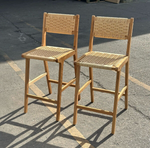 Habitat Faro Pair of Woven Oak Bar Stools - Natural ( S )
