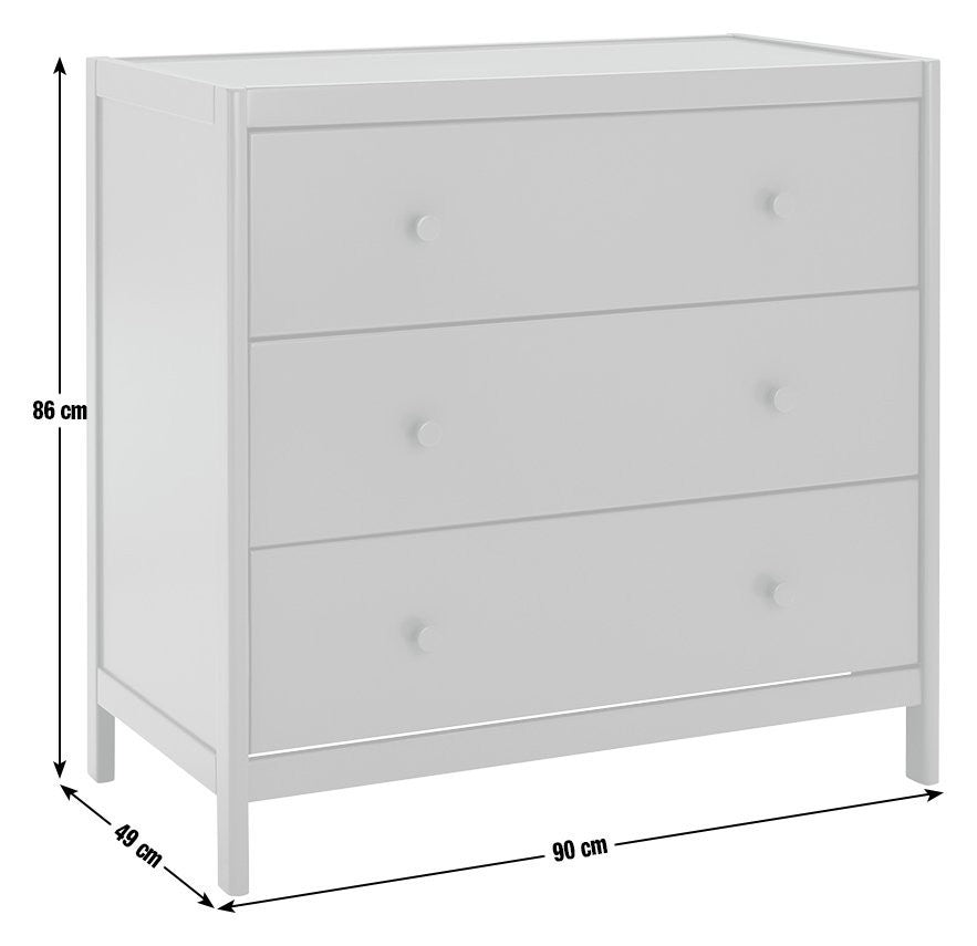 Bronte 3 Drawer Chest - Green | Bold color storage unit