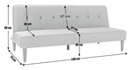 Odeon Fabric 2 Seater Clic Clac Sofa Bed - Grey | Stylish Fold Out Futon Couch