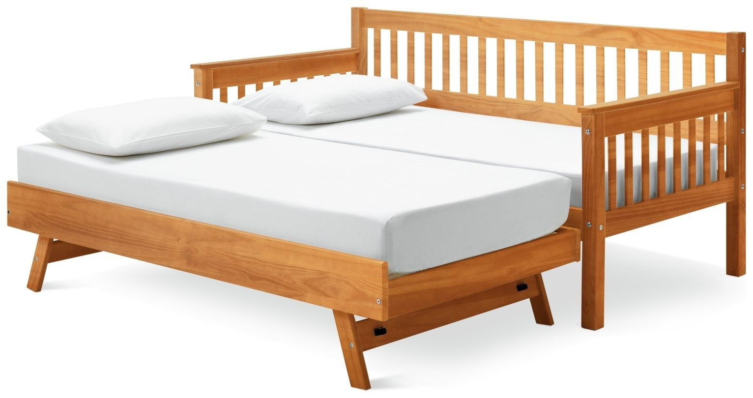 Home Aspley Trundle Day Bed - Oak Effect | Guest bed with trundle