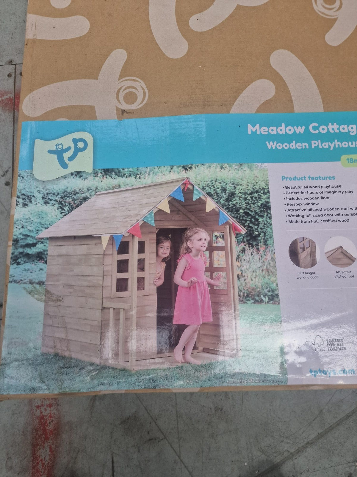 Meadow Cottage Wooden Playhouse | Kids Outdoor Garden Playhouse