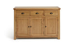 Home Kent 3 Door 3 Drawer Oak Sideboard - Natural | Elegant Living Storage