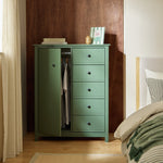 Brooklyn 1 Door 5 Drawer Short Wardrobe - Sage Green | Short wardrobe