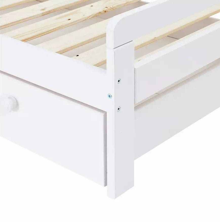 Ellis Toddler Bed Frame with Storage - White | Childrens Bedroom Furniture